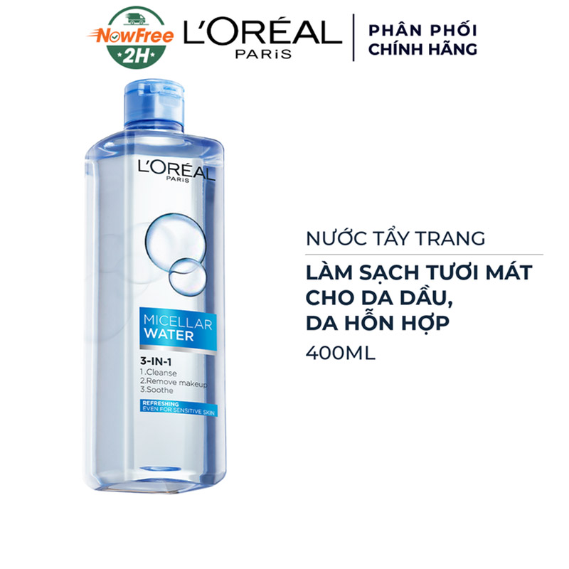 Nước Tẩy Trang L'Oreal Tươi Mát Cho Da Dầu, Hỗn Hợp 400ml